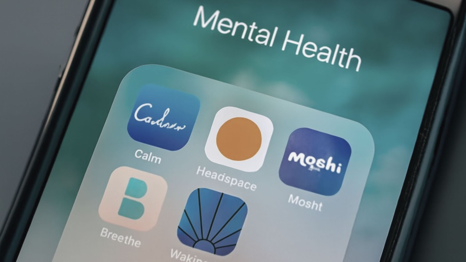 Screenshots of existing apps (Calm, Headspace, etc.).